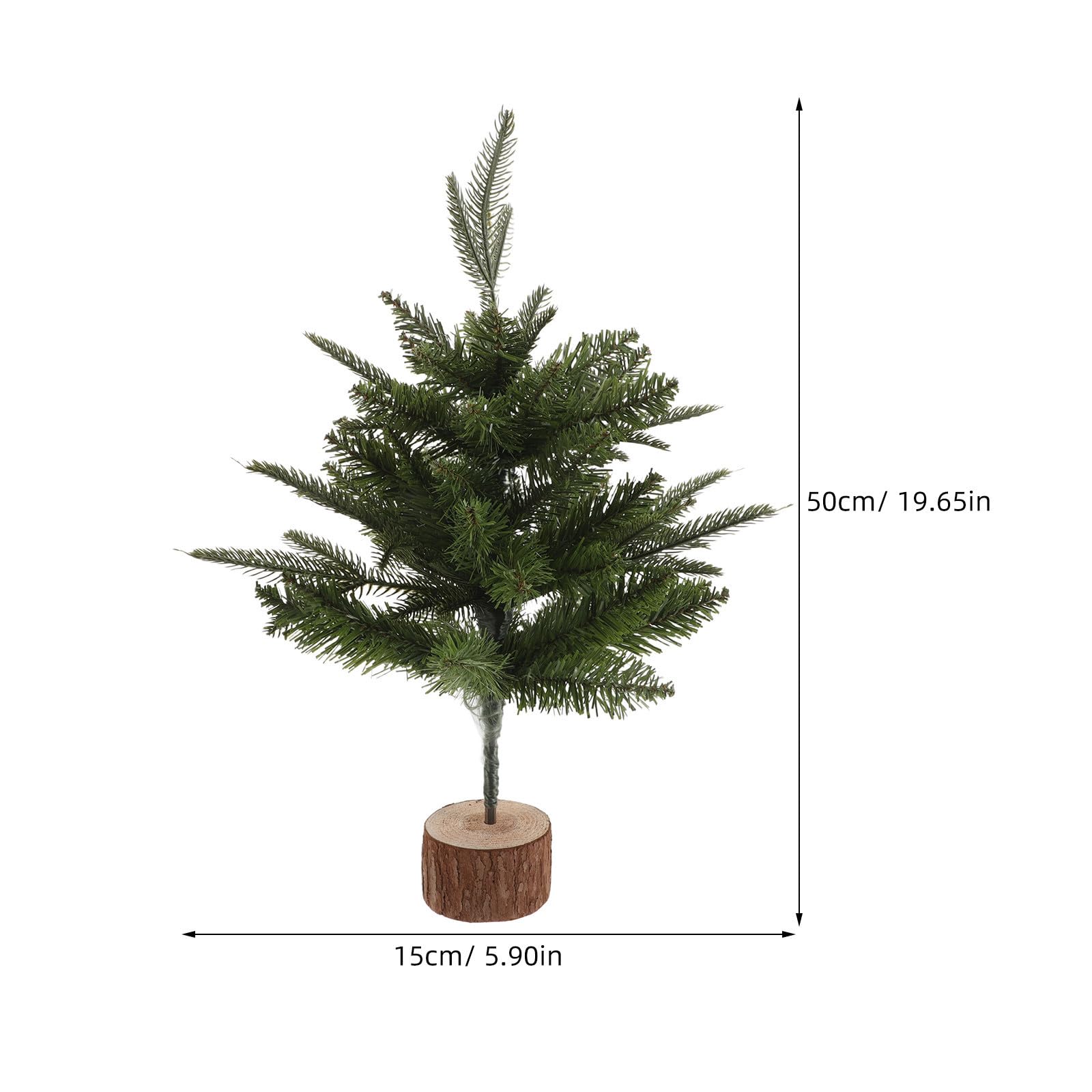 5 Stück Künstlicher Tischweihnachtsbaum 45cm mit Holzsockel für