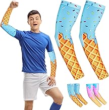 Chicingyou Ice Cream Drip Baseball Arm Sleeves Cone Compression Arm Sleeves for Adult Sport Baseball Football