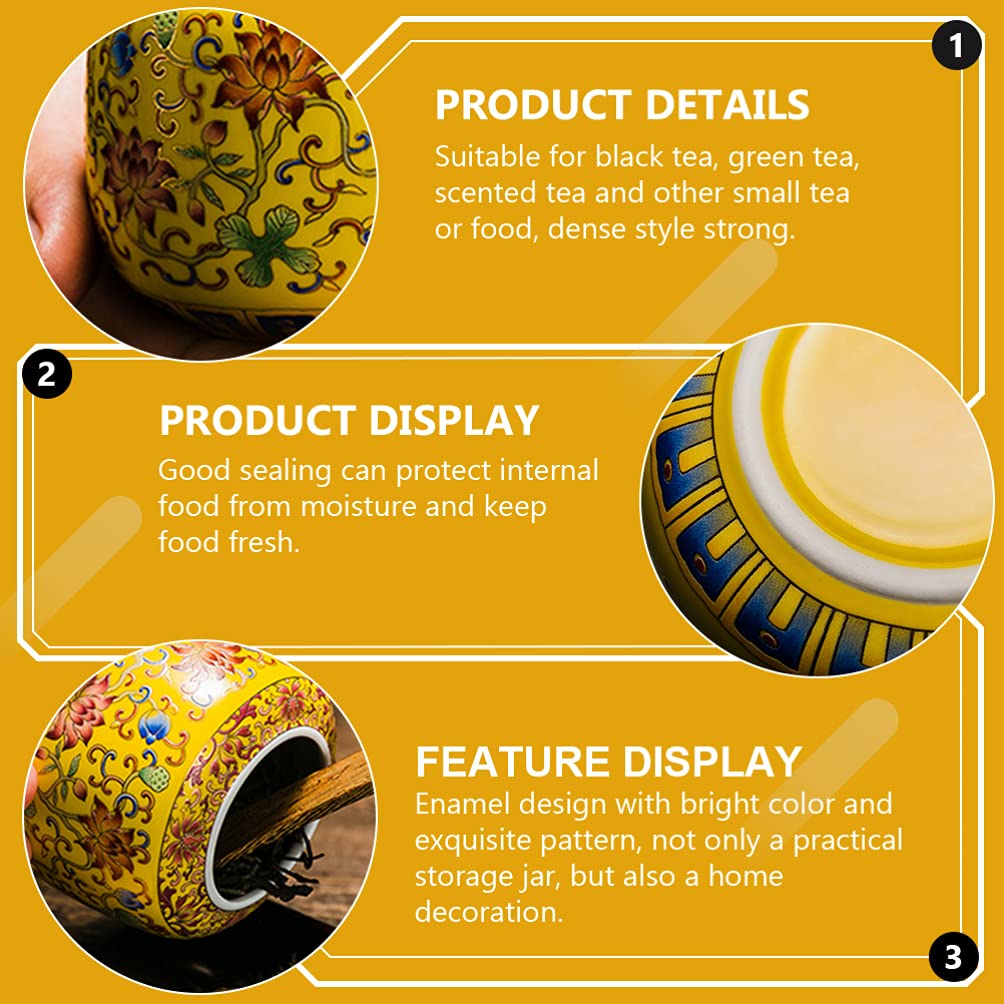 Cabilock Boîte à Thé En Céramique Couvercle Hermétique Boîte De Grains