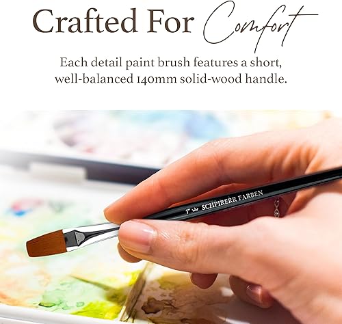 Miniatura 9 de SCHPIRERR FARBEN - Juego de pinceles redondos de 10 piezas, pinceles grandes y pequeños para pintura acrílica, gouache, acuarela, óleo y témpera,