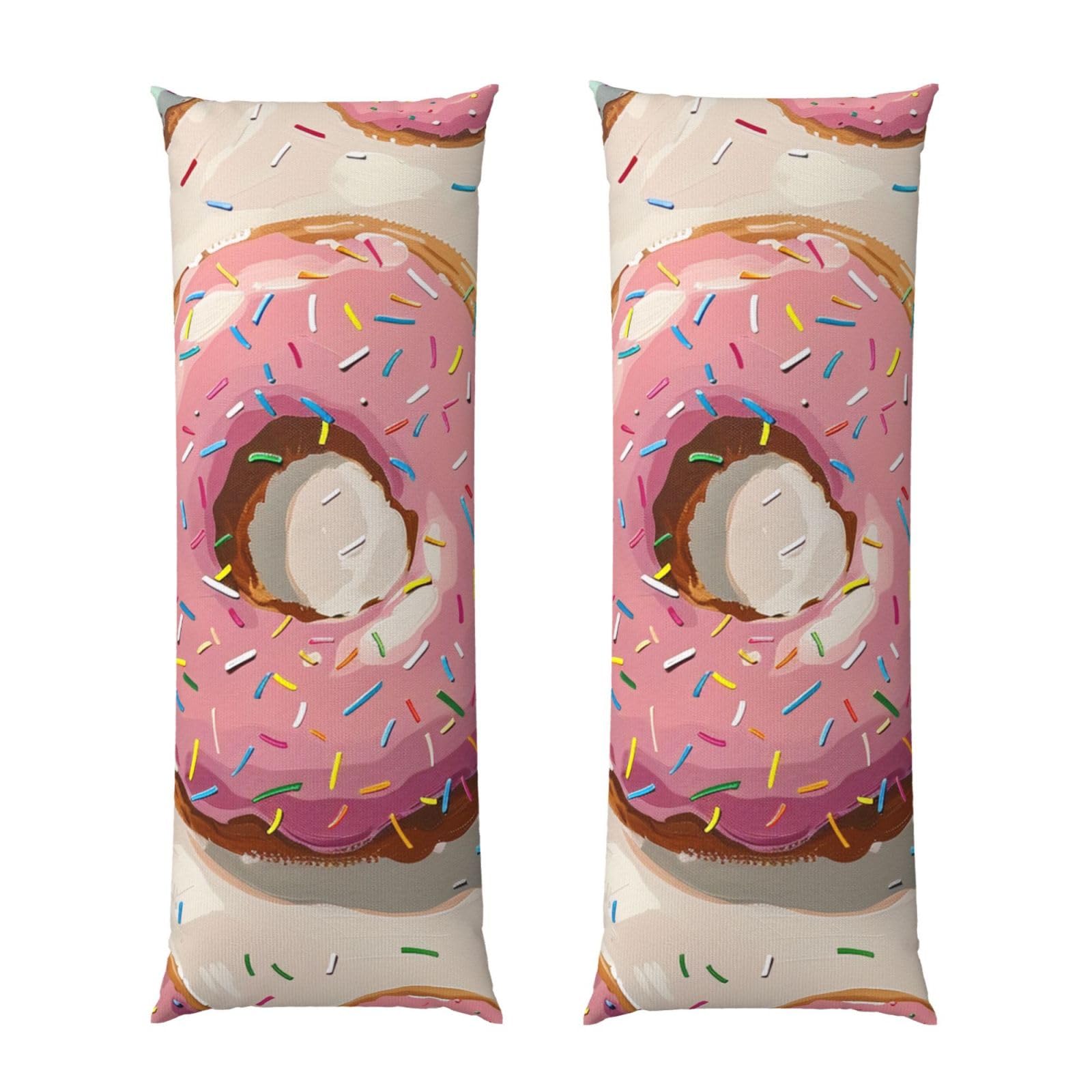 Body Pillow Cover 20x54 Inch, Donuts Print Long Lumbar Pillow Case with Zipper Long Body Pillowcase Decorative for Bed Sofa Bedroom