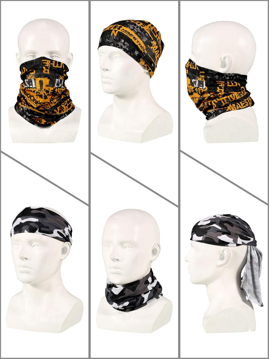 SATINIOR 10 Pieces Seamless Bandanas Face Mask magic scarf Neck Gaiter Breathable Bandana for for Music Festivals, Raves Outdoor Using (Color Set 1) thumbnail