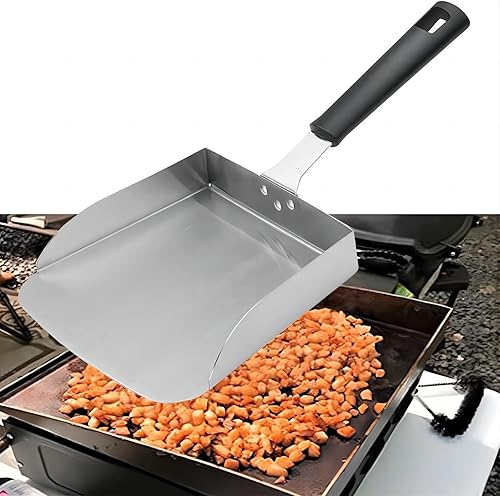 Miniatura 8 de Cuchara grande para cocinar tipo Hibachi. Pala de comida de acero inoxidable para huevos revueltos y arroz frito. Mover de alimentos para parrilla