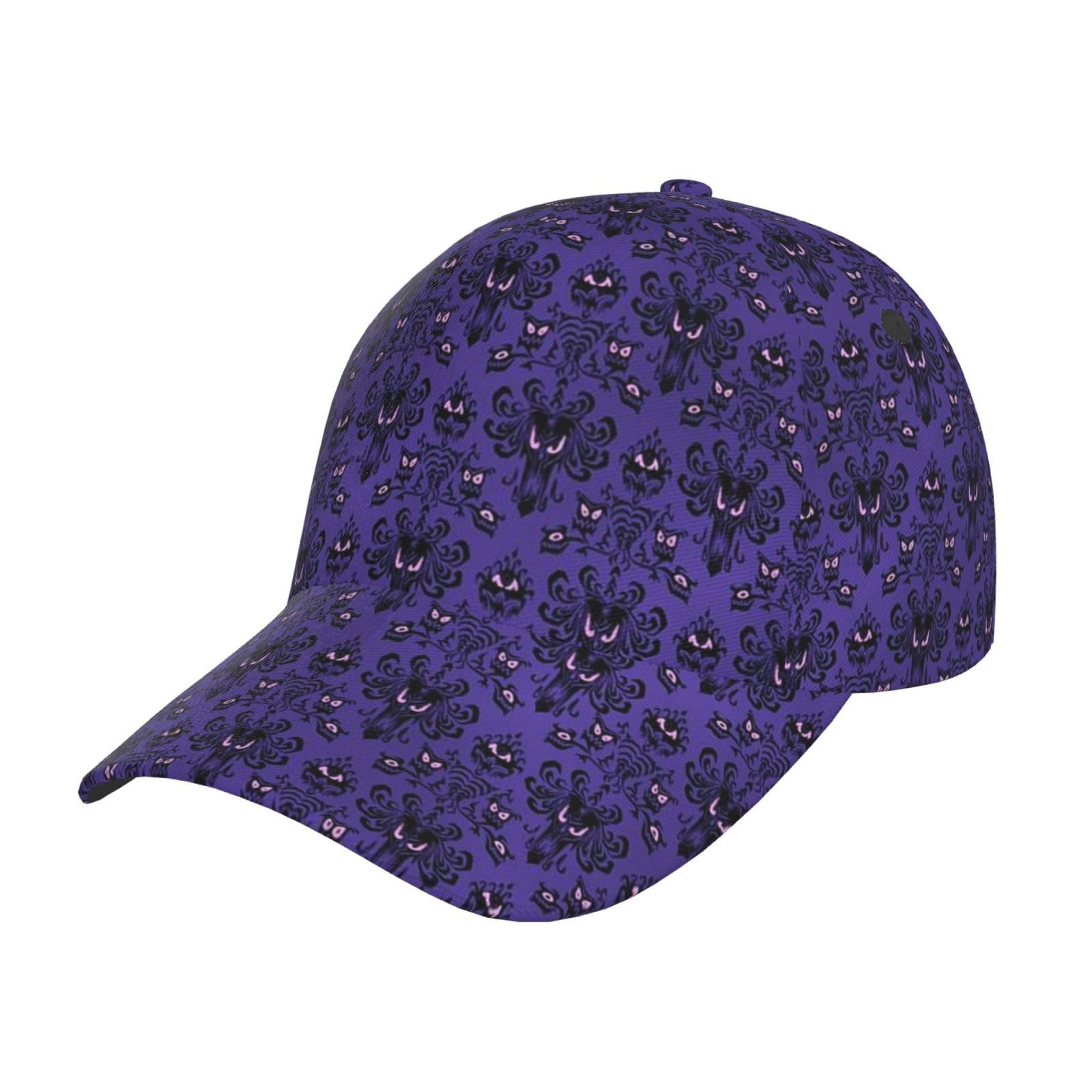 Nezih Unisex Haunted Mansion Snapback Washed Print Baseball Cap For Men Women - Adjustable Dad Bill Hat