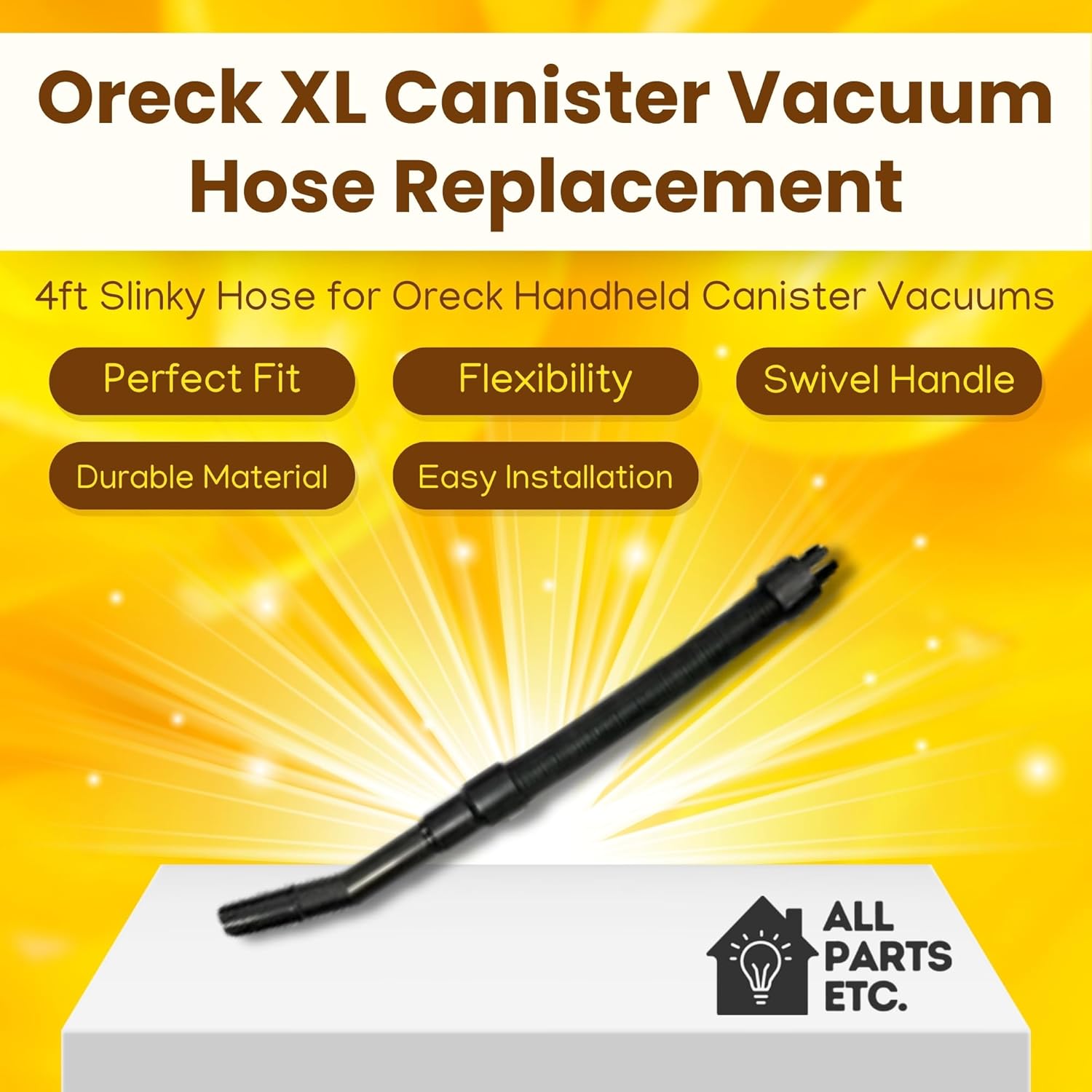 Hose OEM Original for Oreck XL Canister Vacuum Attachments, Fits Shurlok Lock Buster B Only, Commercial Handheld Vacuum Models, Hose for Oreck Parts and Accessories (Slinky, 4')
