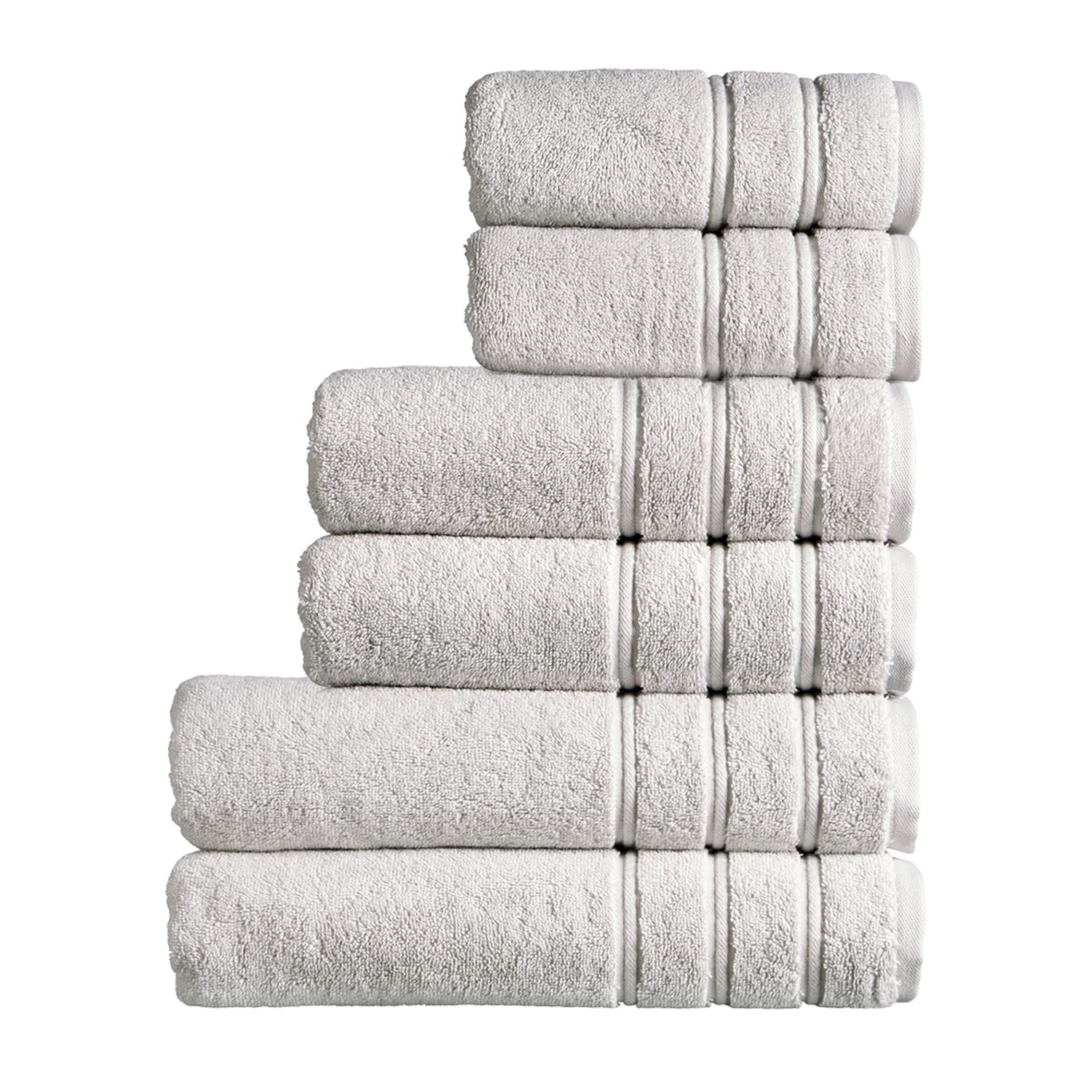 Christy Lunar Antalya Family Towel Set | 6 Piece | 100% Turkish Cotton | 600Gsm | Soft Plush Luxury Towel Set | 2 Bath Sheets 2 Bath Towels 2 Hand Towels | Quick Dry | Grey