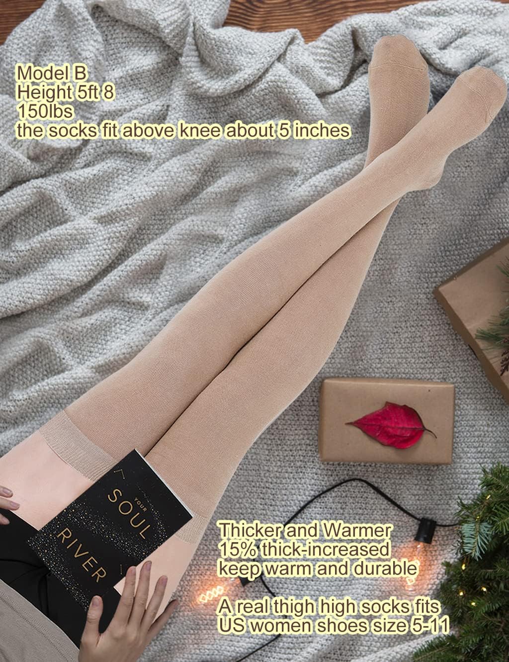 EZFS PLUS Thigh High Socks for Women Extra Long and Thick Over the Knee Cotton Boot Stockings Leg Warmer for Girls