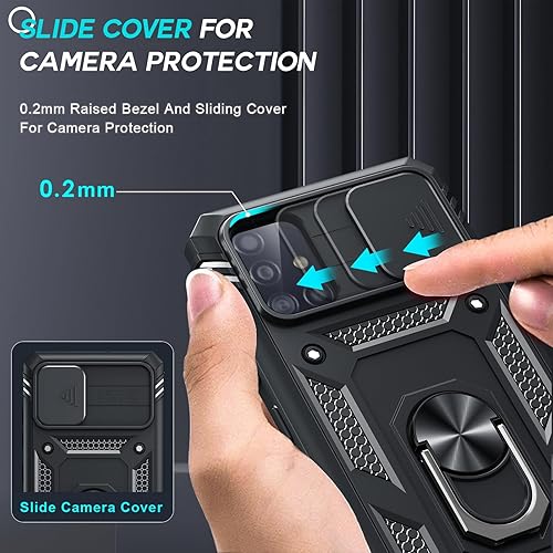 Miniatura 2 de LeYi Funda para Galaxy A51 4G, Samsung A51 no compatible con A51 5G con funda para cámara + 2 protectores de pantalla, funda de cuerpo completo de