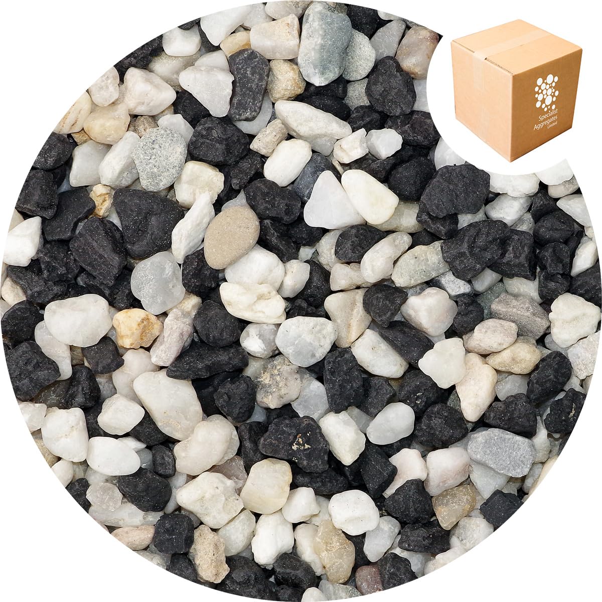 Specialist Aggregates ® - 1.7kg Fish Tank Gravel - Natural/Black Squid Decorative Gravel/Stones | Aquarium | Terrarium | Home | Garden | Vase | Art | Craft | 11 COLOURS | UK Manufacturer