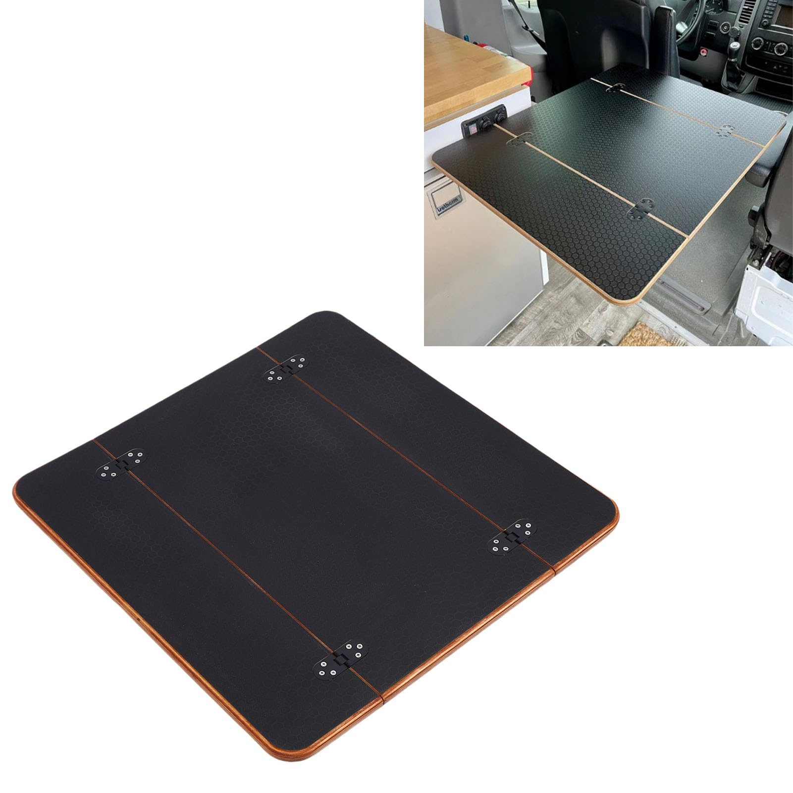 Chrees Tavolo da barca con cerniera, 595 x 583 mm, forma quadrata, pieghevole, superficie liscia, per yacht, ponte barca, veicolo commerciale