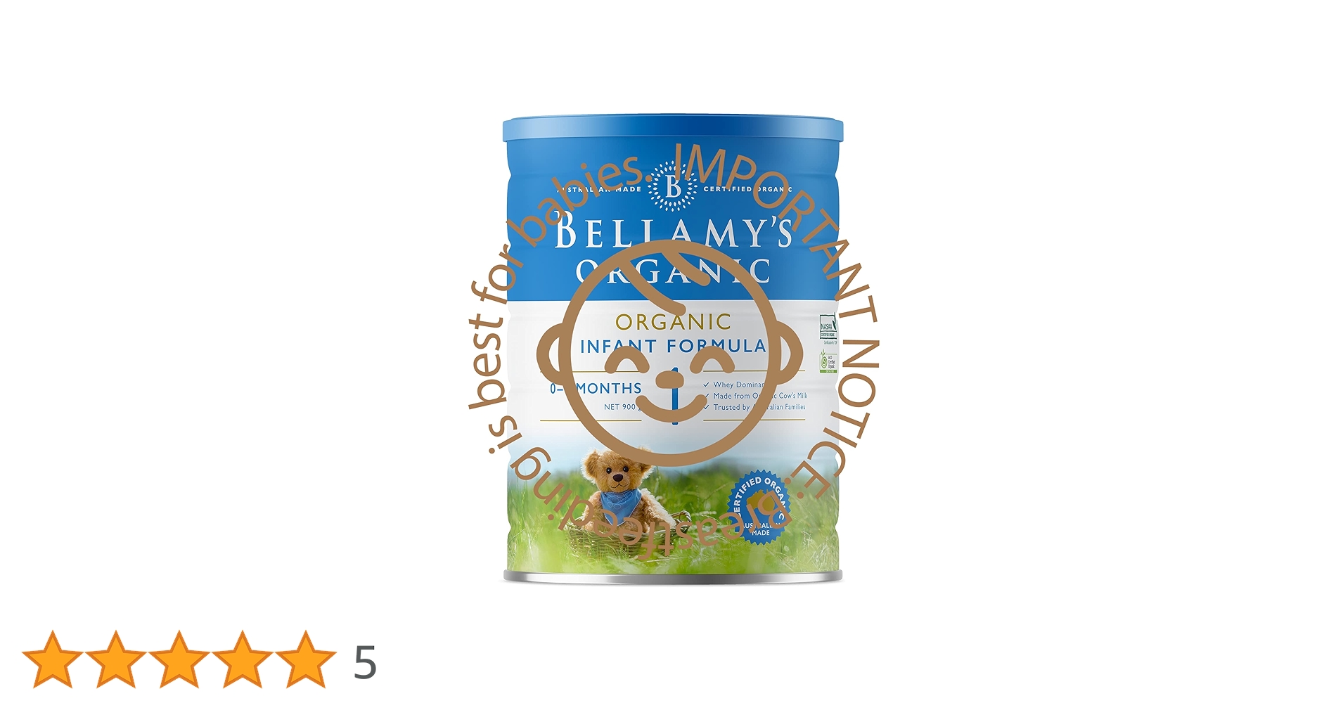 Bellamy's Organic stage 1 Infant Formula, 900g : Amazon.sg