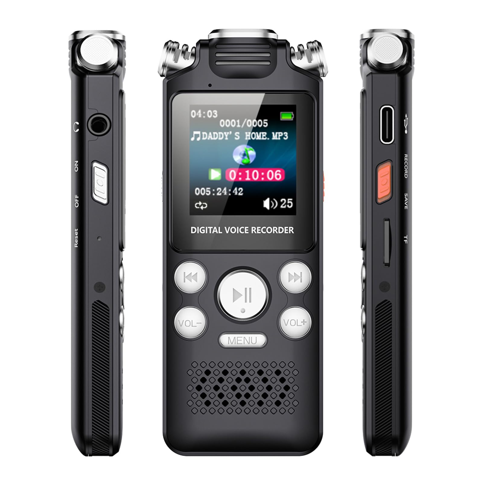 VBESTLIFE Digital Voice Recorder with Playback, Voice Activated Recorders for Lectures Meetings Interviews, Type C, MP3, Built in 32GB + 64GB Card-image-21