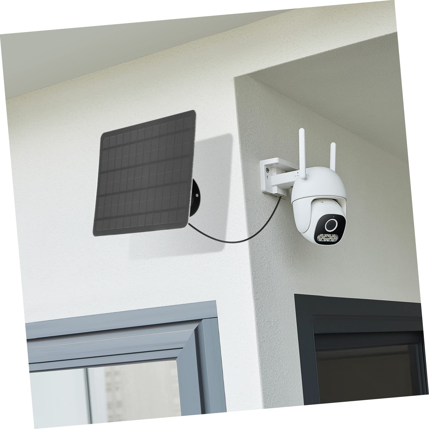 Pannello Solare 20w in Silicio Monocristallino a Montaggio Flessibile | Rotazione 360 Gradi, Staffe di Fissaggio Incluse, Tasselli a Muro per Apparecchi a Bassa Potenza