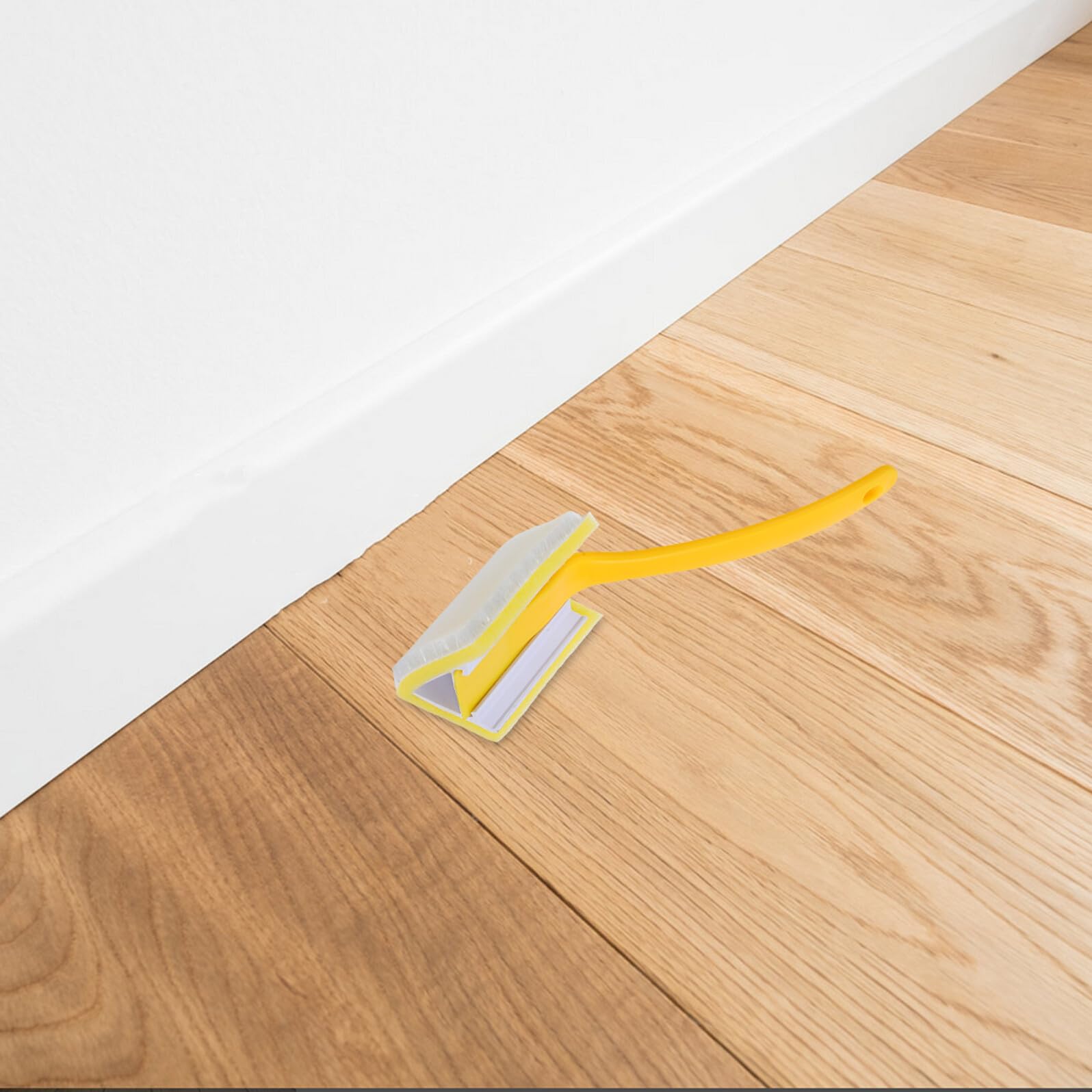 WOONEKY Pennello per Angoli di Pittura Murale Triangolare Giallo 2 Pezzi in Plastica Finitura Professionale ed Ergonomico per Progetti di Rifinitura e Nuove Costruzioni