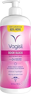 Vagisil Feminine Wash for Intimate Area Hygiene, Odor Block, Gynecologist Tested, Hypoallergenic, 16.9 oz with Pump