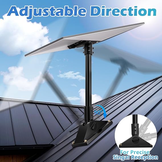 UBeesize Starlink Gen 3 Mount, Starlink Pole Mount Kits for Standard 3/4/4X Satellite Dish, Adjustable Gen3 StarLink Roof Mounts with Pipe Adapter