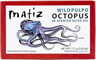 Matiz Pulpo Wild-Caught Pulpo Spanish Octopus in Olive Oil 4.0 Oz, (2 Pack)
