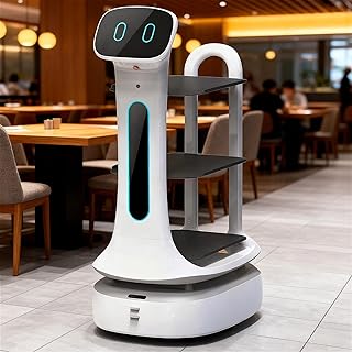 Food Delivery Robot, Autonomous Meal Delivery with Smart Navigation, Multi-Tray Transport for Restaurants Hotels Offices, Smart Robot Waiter