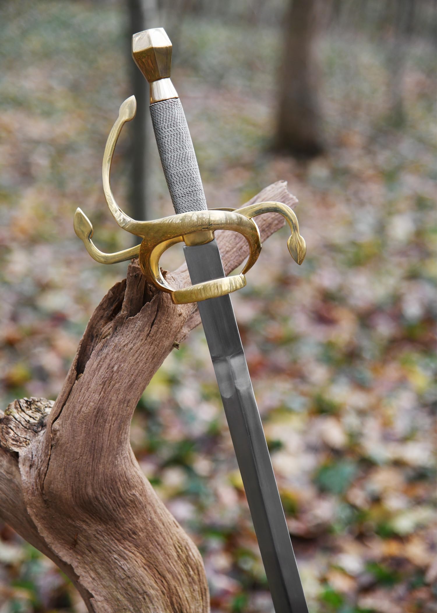Battle-Merchant - Rapier Replik aus dem 17. Jahrhundert aus Stahl handgeschmiedet - Mittelalter - echt für Erwachsene - aus Metall