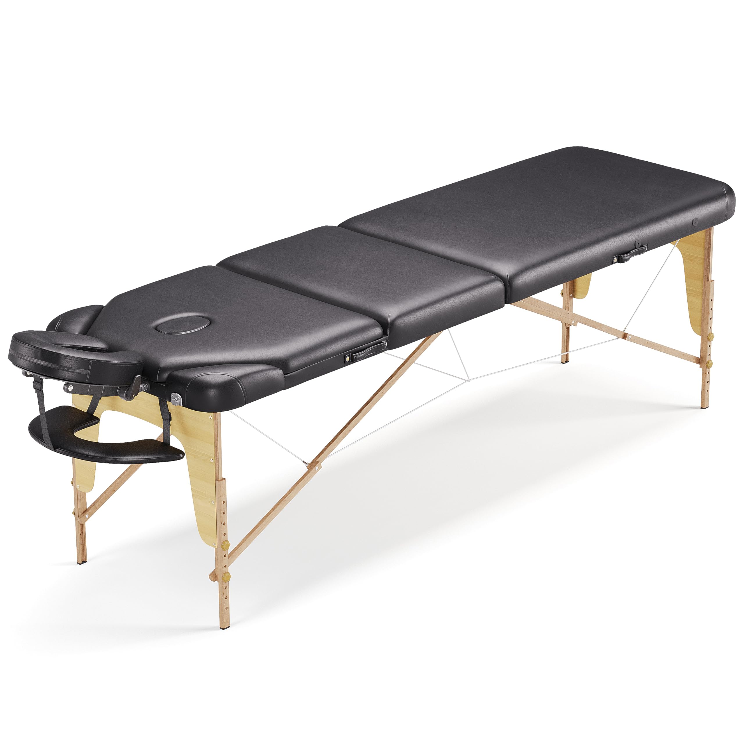 BELTOM® Nouveau Modèle Table de Massage 3 Zones Portables lit esthetique Reiki - Noir