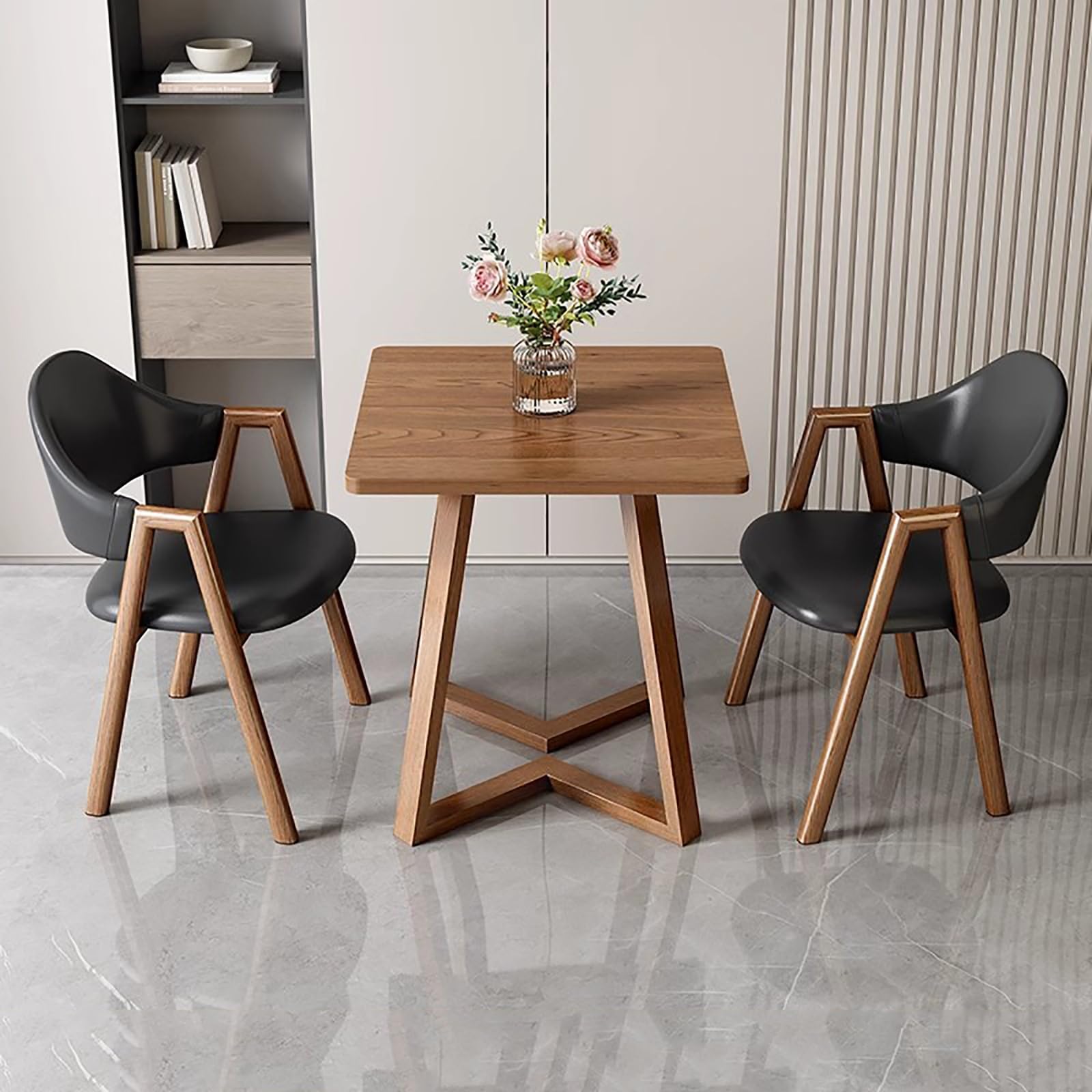 24" Square Dining Table Set with 1 Coffee Table & 2 Faux Leather Chairs Upholstered Armchairs for Kitchen & Office Reception Stylish & Versatile Multiple Colors Available