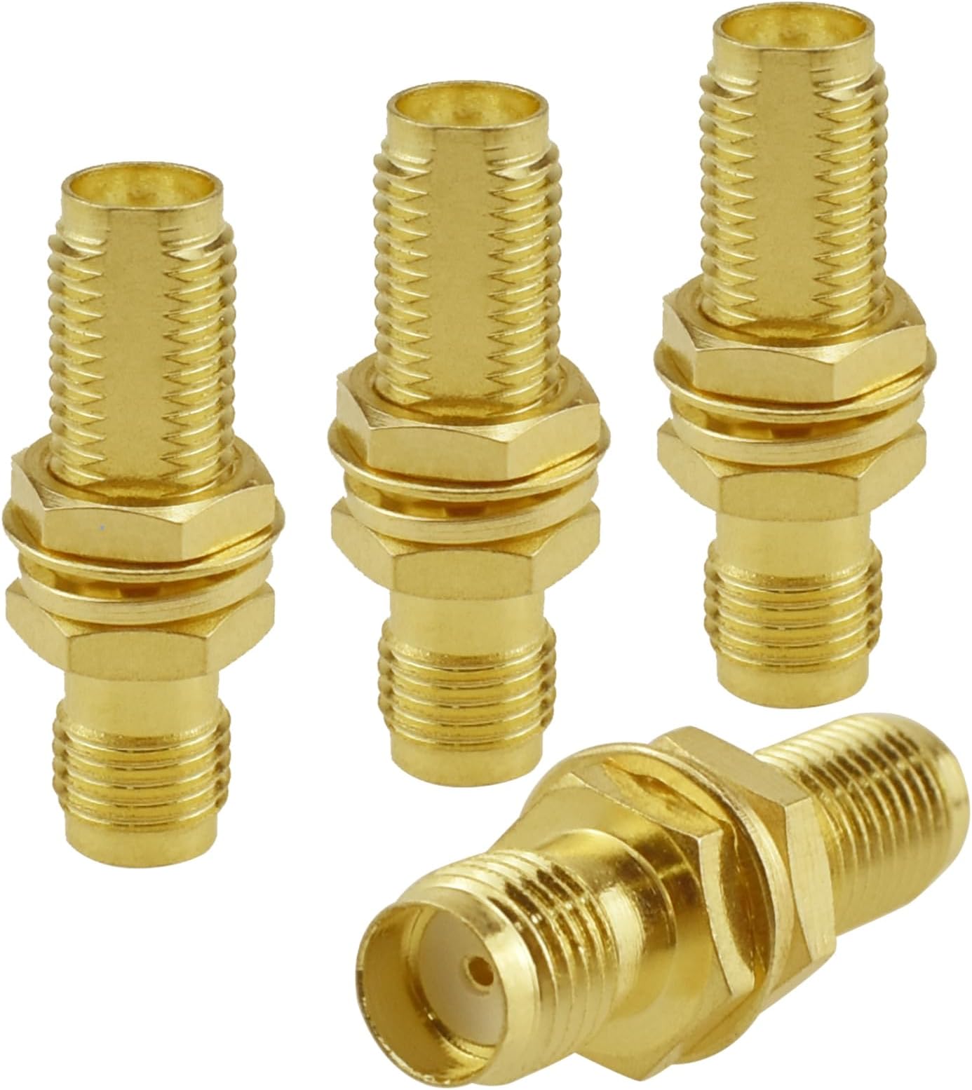 4 Pack SMA Female to SMA Female Adapter, Bulkhead Panel Mount Coaxial Antennas Connector Straight for 4G Antennas WiFi/GPS Antenna/Wireless LAN Devices
