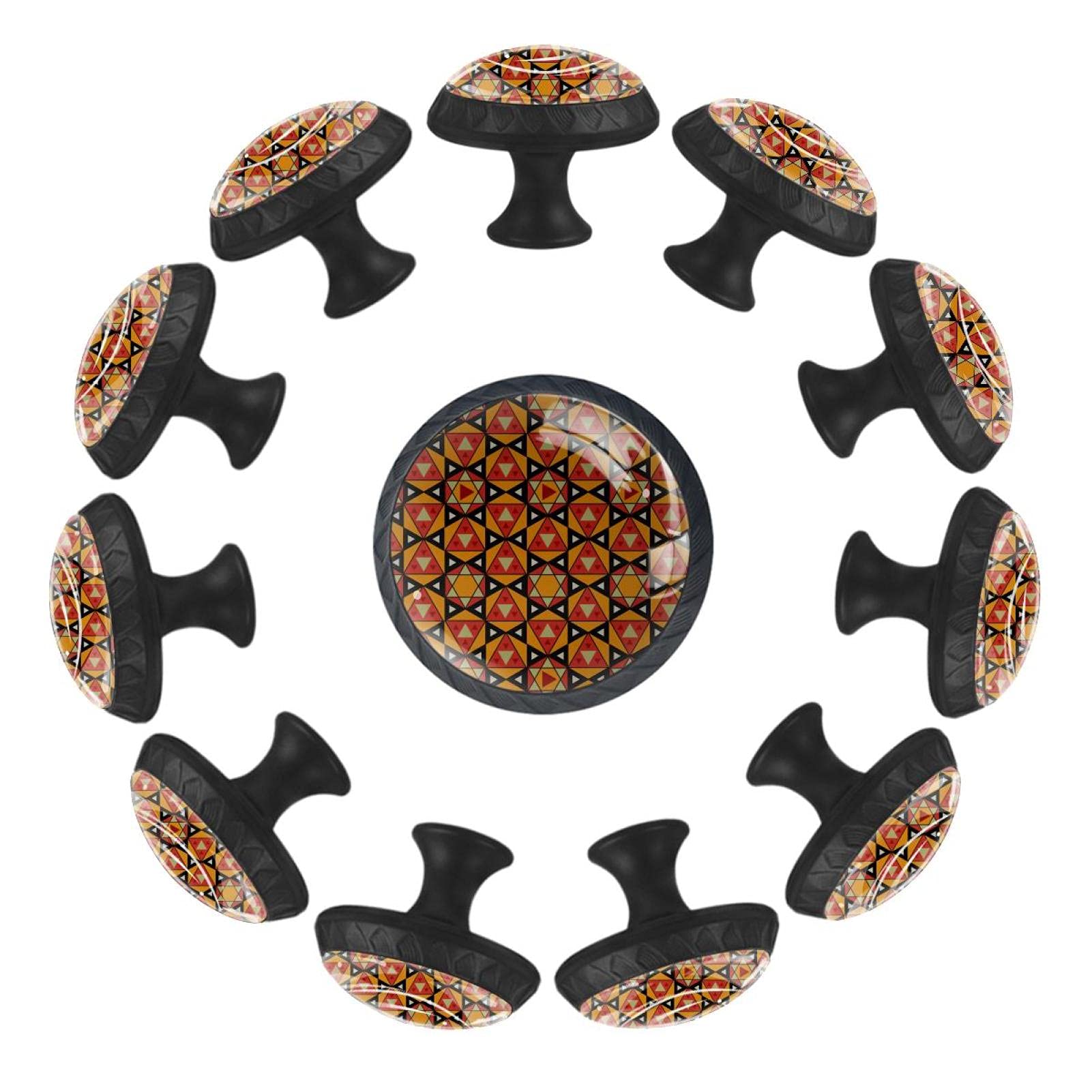 Boutons de tiroir 35 mm géométriques et poignées de meuble pour commode en lot de 12