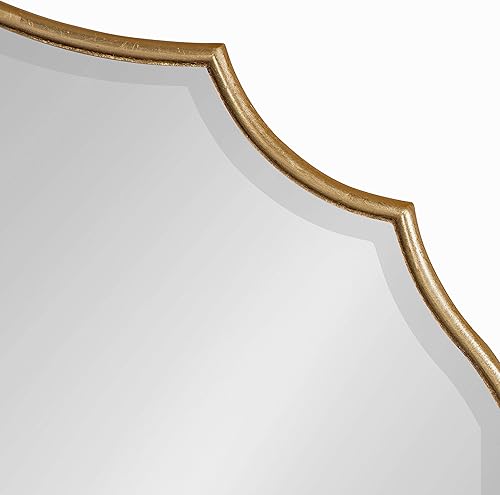 Miniatura 5 de Kate and Laurel Leanna - Espejo de pared ovalado festoneado, 24 x 36 pulgadas, hoja dorada, elegante y moderno acento de pared