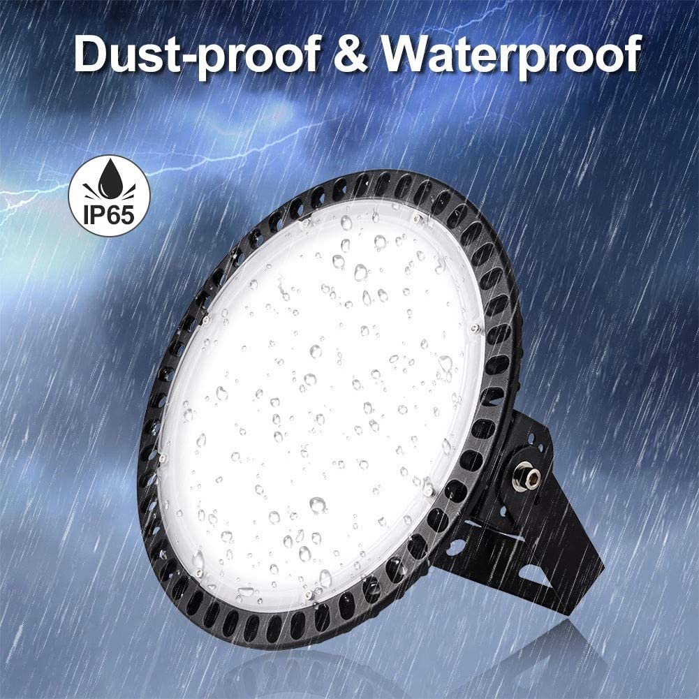 2 Pièces 50W LED UFO High Bay Lumière, 4000LM Projecteur LED Industriel, IP65 Étanche UFO LED Spot Intérieur avec 48LEDs- 6500K Blanc Froid LED Atelier UFO pour Les Usines Garage Cour