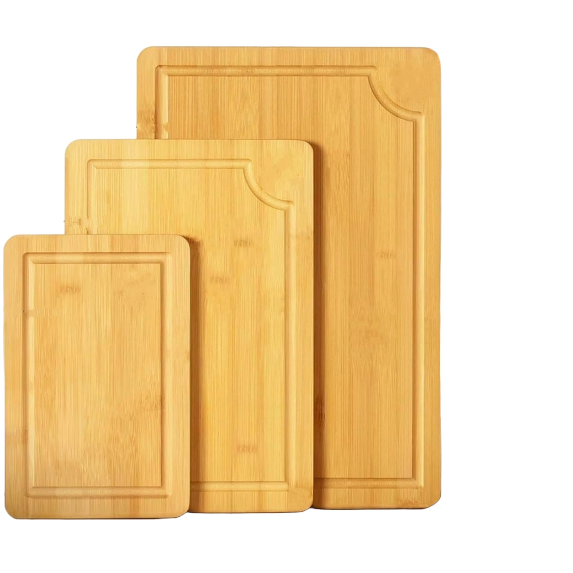 Bamboo Chopping Board Set 3 Piece Wooden Chopping Boards for Kitchens with Grooves, Thick Cutting Board for Meat, Veggies