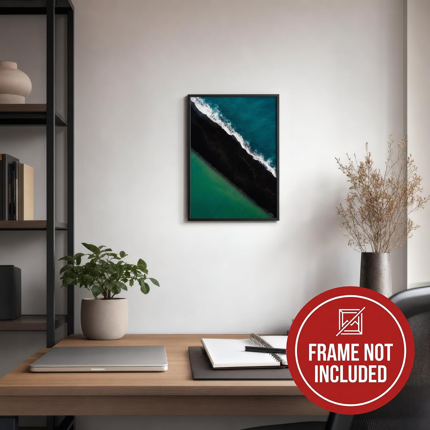 Canvas Wall Art Aerial Shoreline Modern Abstract Wall Art Decor UNFRAMED