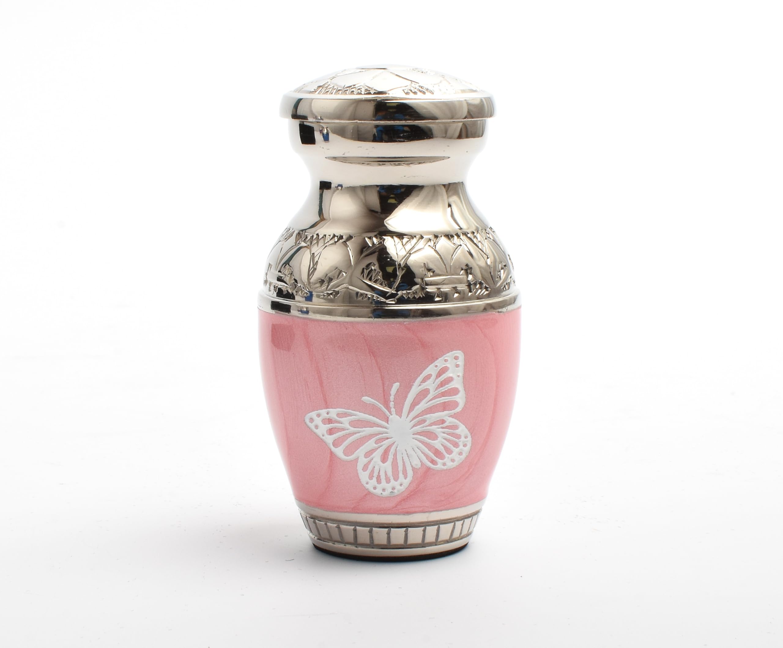 Urnswithlove Pink Small Keepsake Cremation Urn For Ashes, Funeral Memorial Miniature Token Urn Dome Top 5802Pibks