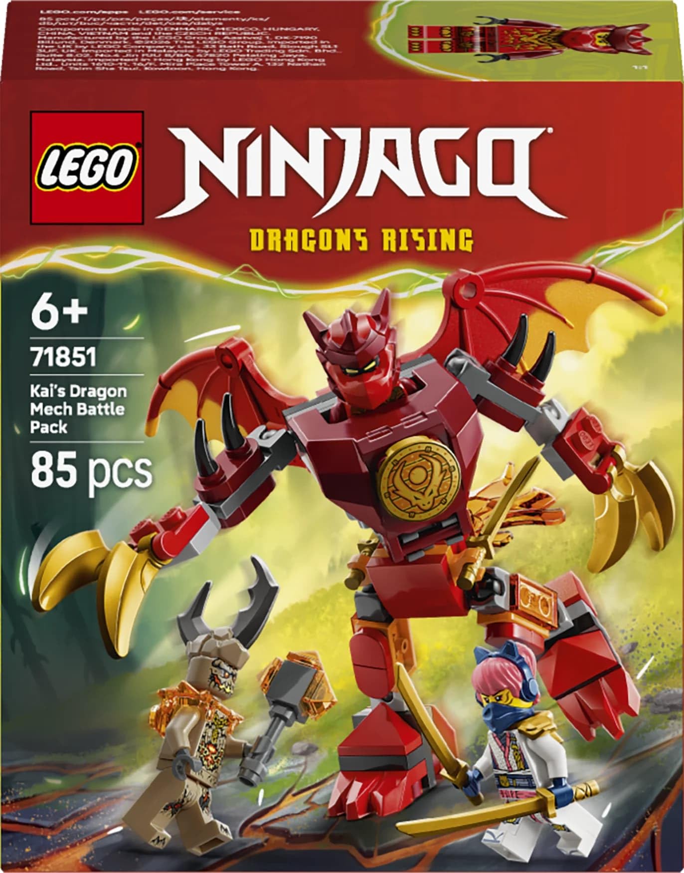 LEGO NINJAGO Kai’s Dragon Mech Battle Pack - Mech Toy - Playset with 3 Minifigures - 71851 — Amazon image 8