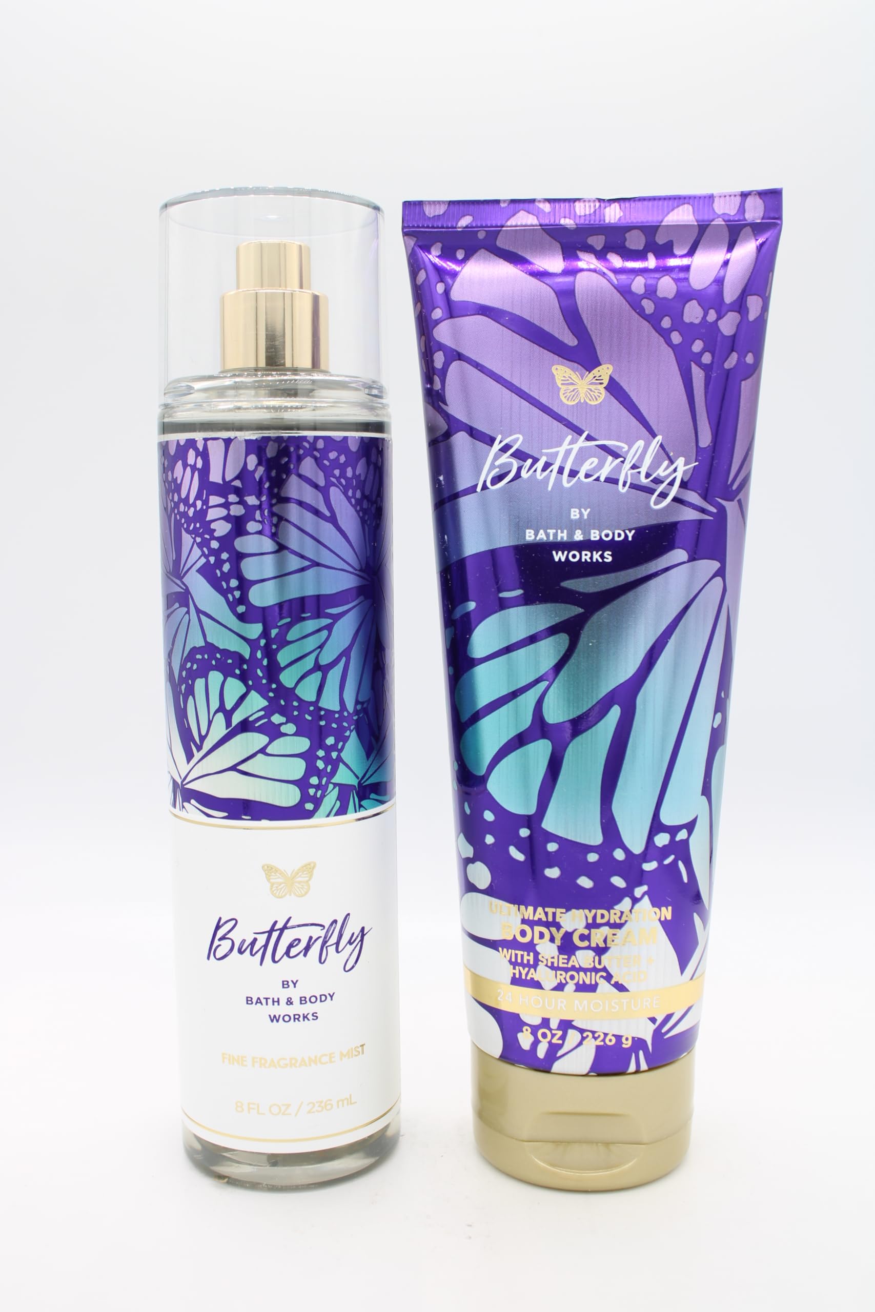 Generic Butterfly, Bath and Body, Fine Fragrance Mist and Body Cream Bundle Set