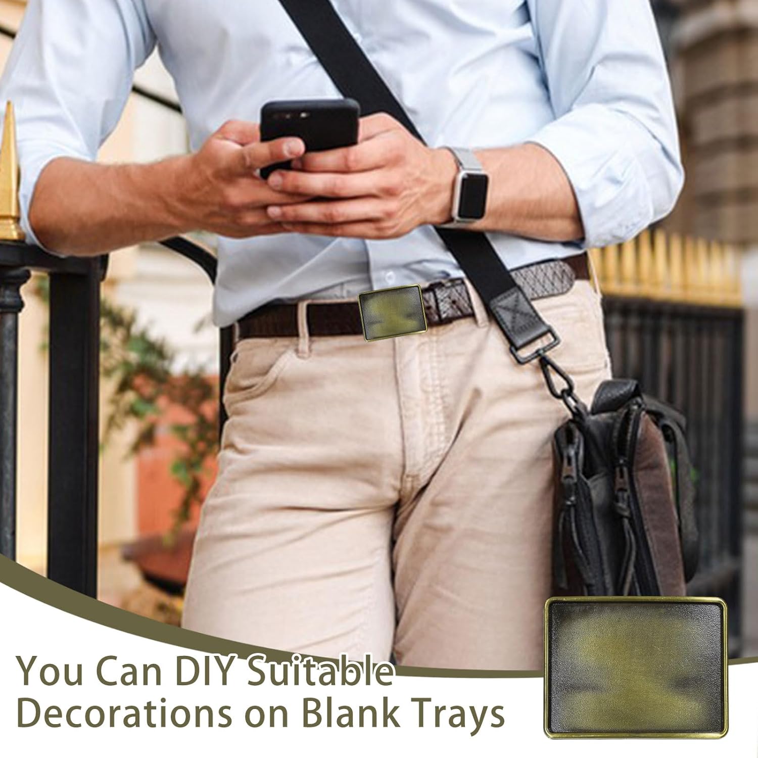 FREEBLOSS Blank Belt Buckle 3.5" x 2.5" Vintage Plain Metal Belt Buckle Fits Standard Belts, Ideal Gift for Men and Women, Antique Bronze - Image 5