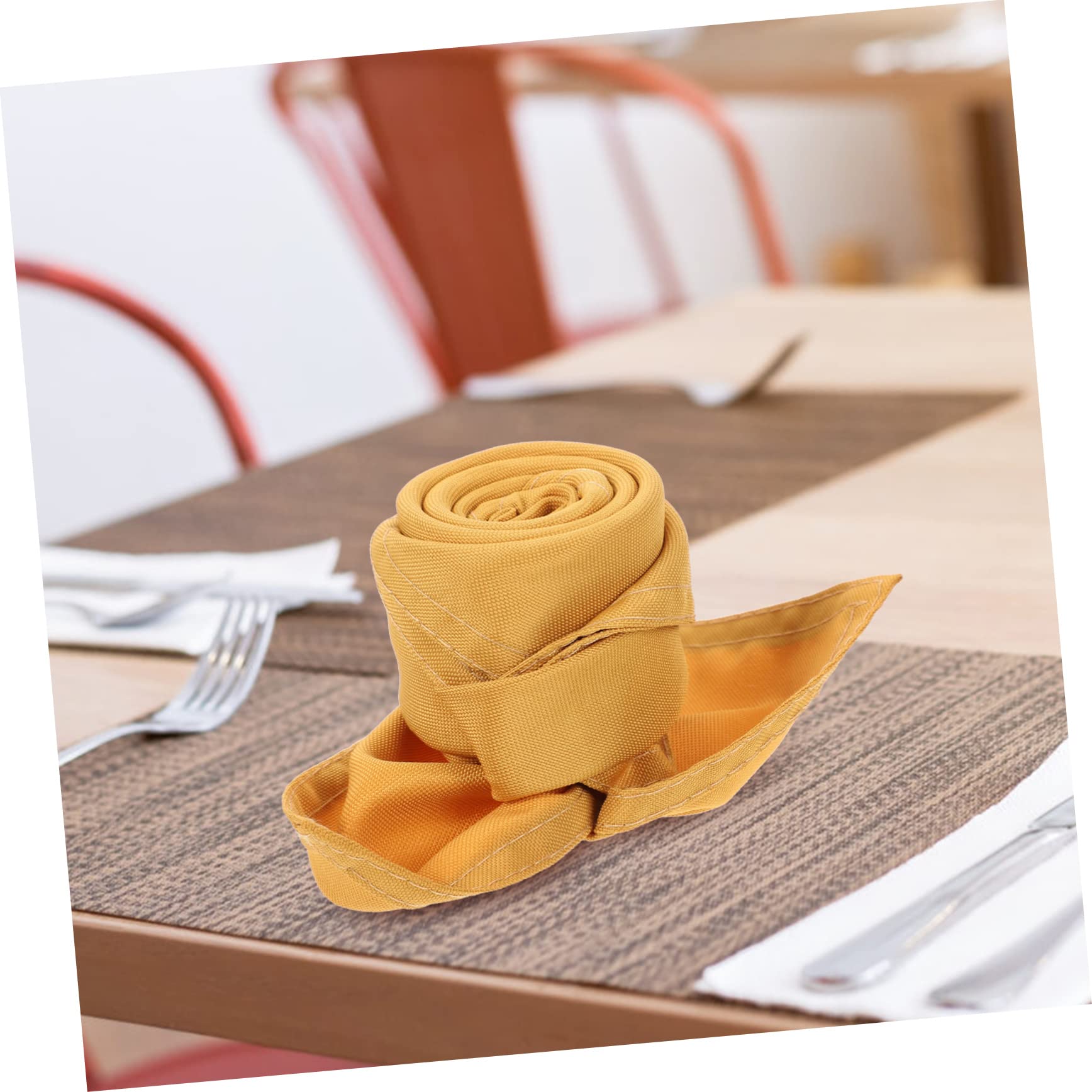 Goldene Stoffservietten 10 Stück aus Polyester für Esstisch | Hotel und Restauranttauglich, Waschbar mit Geringer Schrumpfung, Saugfähig und Hautfreundlich