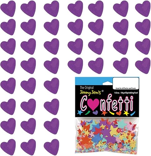 Miniatura 3 de Corazón de confeti de 14" morado - 2 bolsas de media onza (1 oz) #8587 Q01