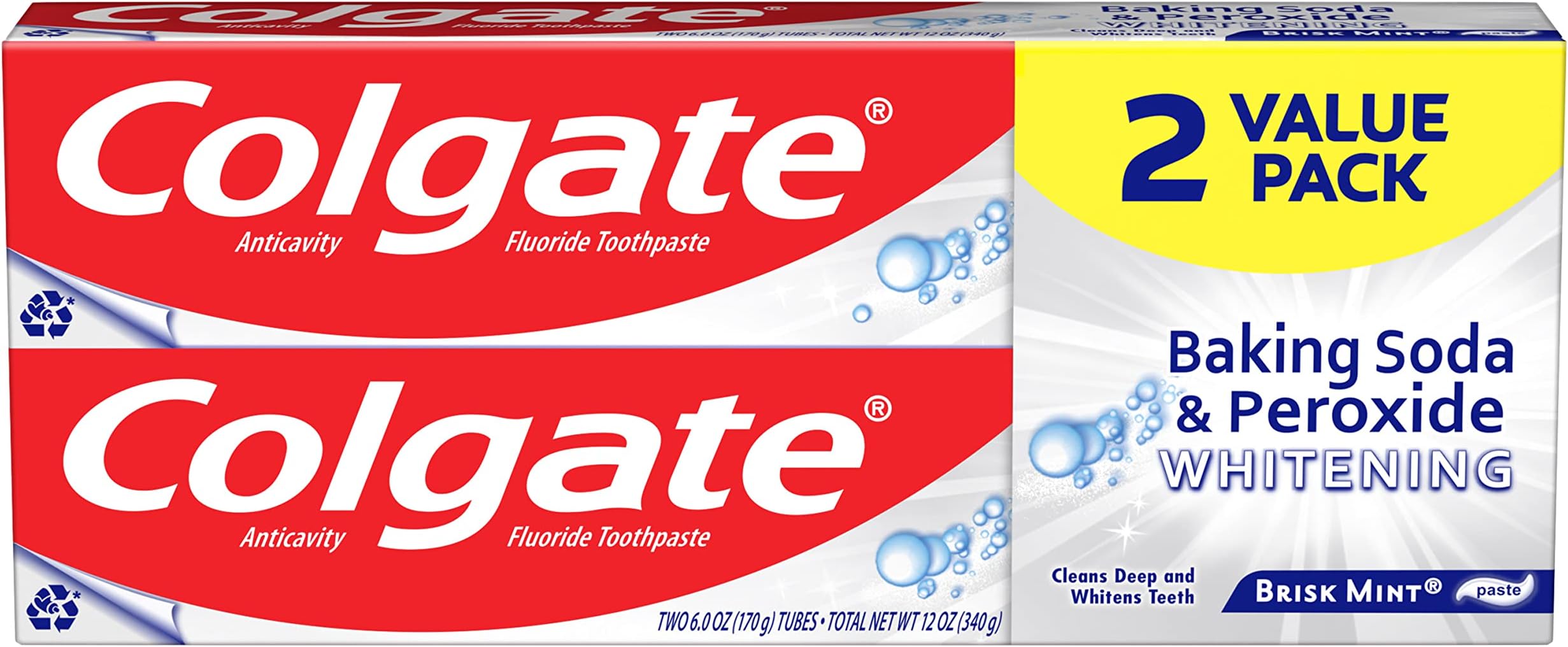 Colgate Baking Soda and Peroxide Whitening Toothpaste - 6 ounce (2 Count)