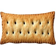 Biscuit Lover 12x20 Inch Funny Throw Pillow Cover,Soda Cracker Cookie Foodie Baking Food Themed Decorative Cushion Case,Home Room Bed Decor Kid Gift Novelty Candy Snack Soft Lumbar Pillowcase