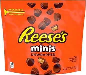 REESE'S Chocolate Peanut Butter Cup Candy| Minis| 7.6 Oz Pouch