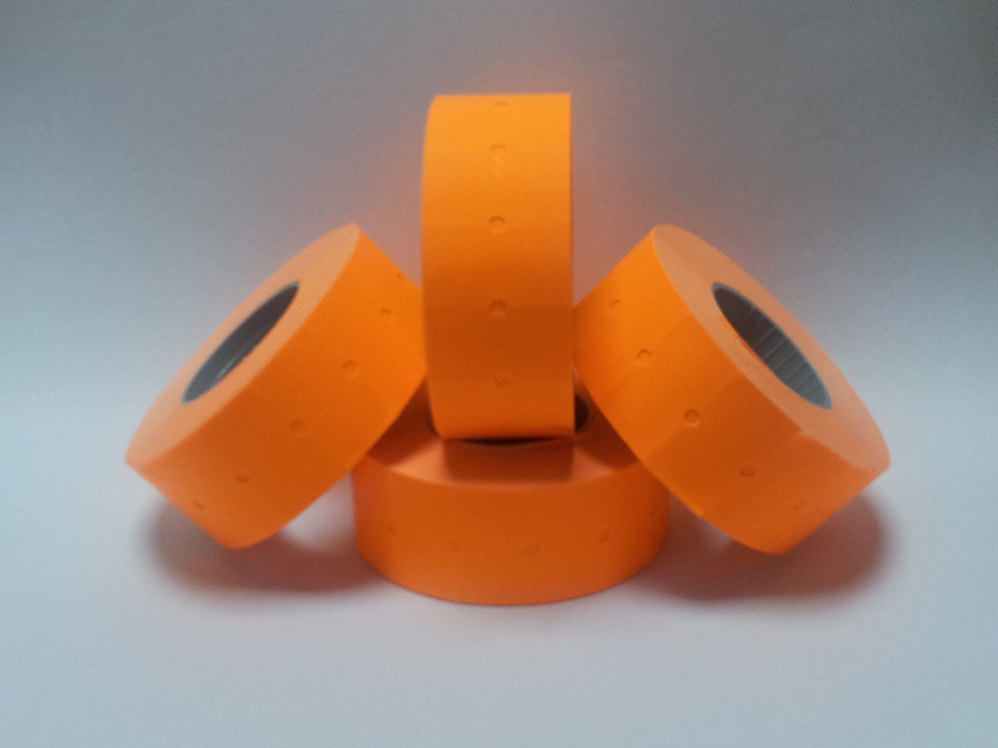 CT1 22mm x 12mm (Also Known as 21mm x 12mm) Price Gun Labels - Fluorescent Orange Peelable - 15 Rolls / 15,000 Labels