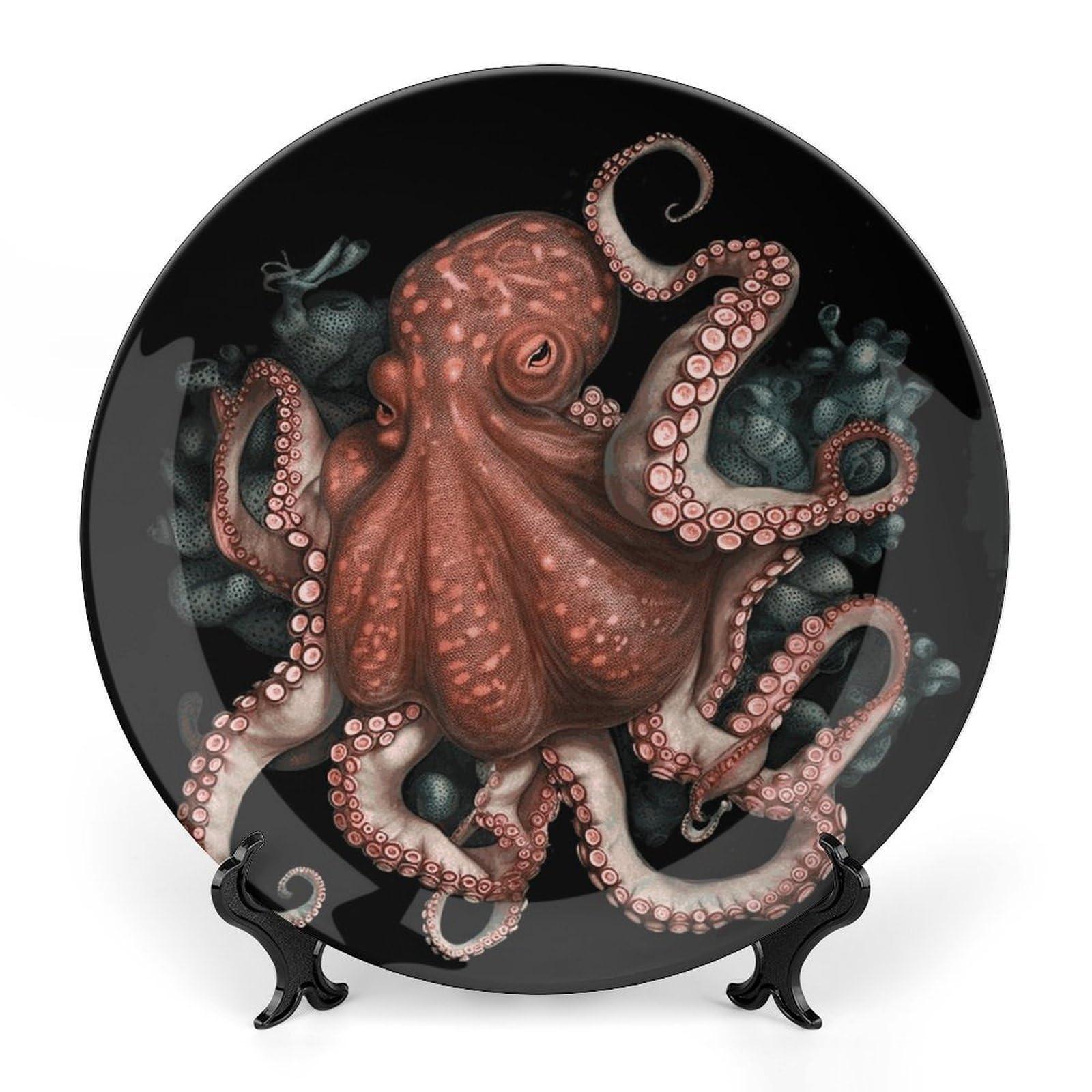 Platos decorativos de porcelana china con soporte de exhibición 8''