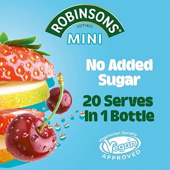 Robinsons Mini On the Go Squash Variety Bundle - Summer Fruits, Apple & Blackcurrant, Orange (6 x 66ml) with Recipe Cards