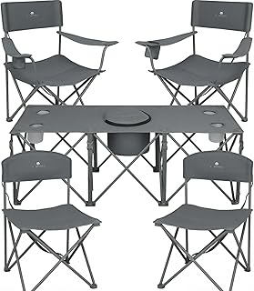 Camping Chair Set of 3, Outdoor Folding Camping Chairs for Heavy People with Cup Holder & Carry Bag,Collapsible Chair Include One Sofa Chair and Two Single Chair,Support up to 500lbs