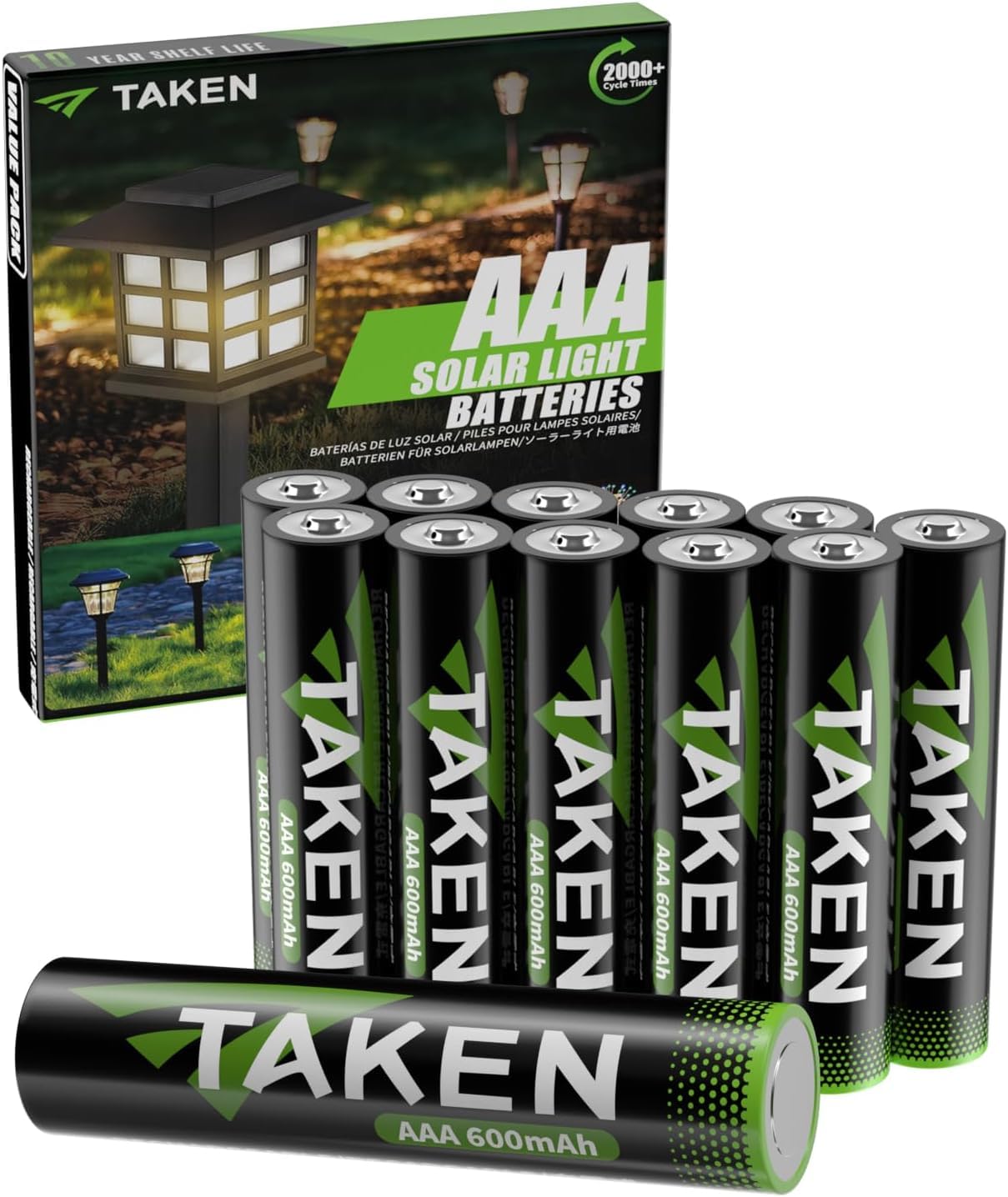 Pile Rechargeable Aa 1,5v Howardly Lot De 12 Piles Rechargeables AA Ni-MH 1,2 V, Double A 600