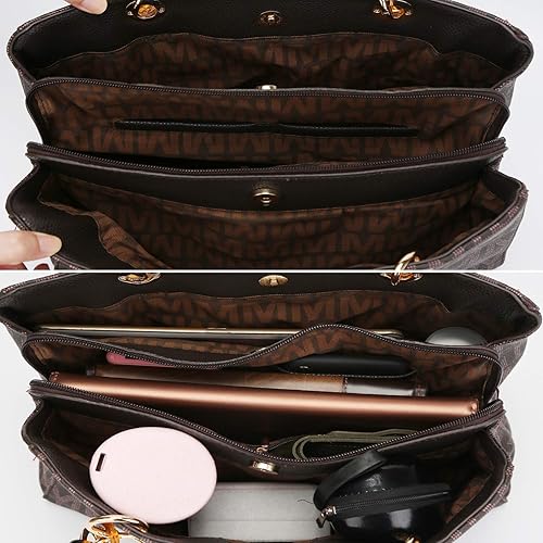 Miniatura 4 de MKF - Bolso bandolera para mujer, correa para bolso de hombro, bolsillo de piel sintética, bolso de mano con asa superior para mujer