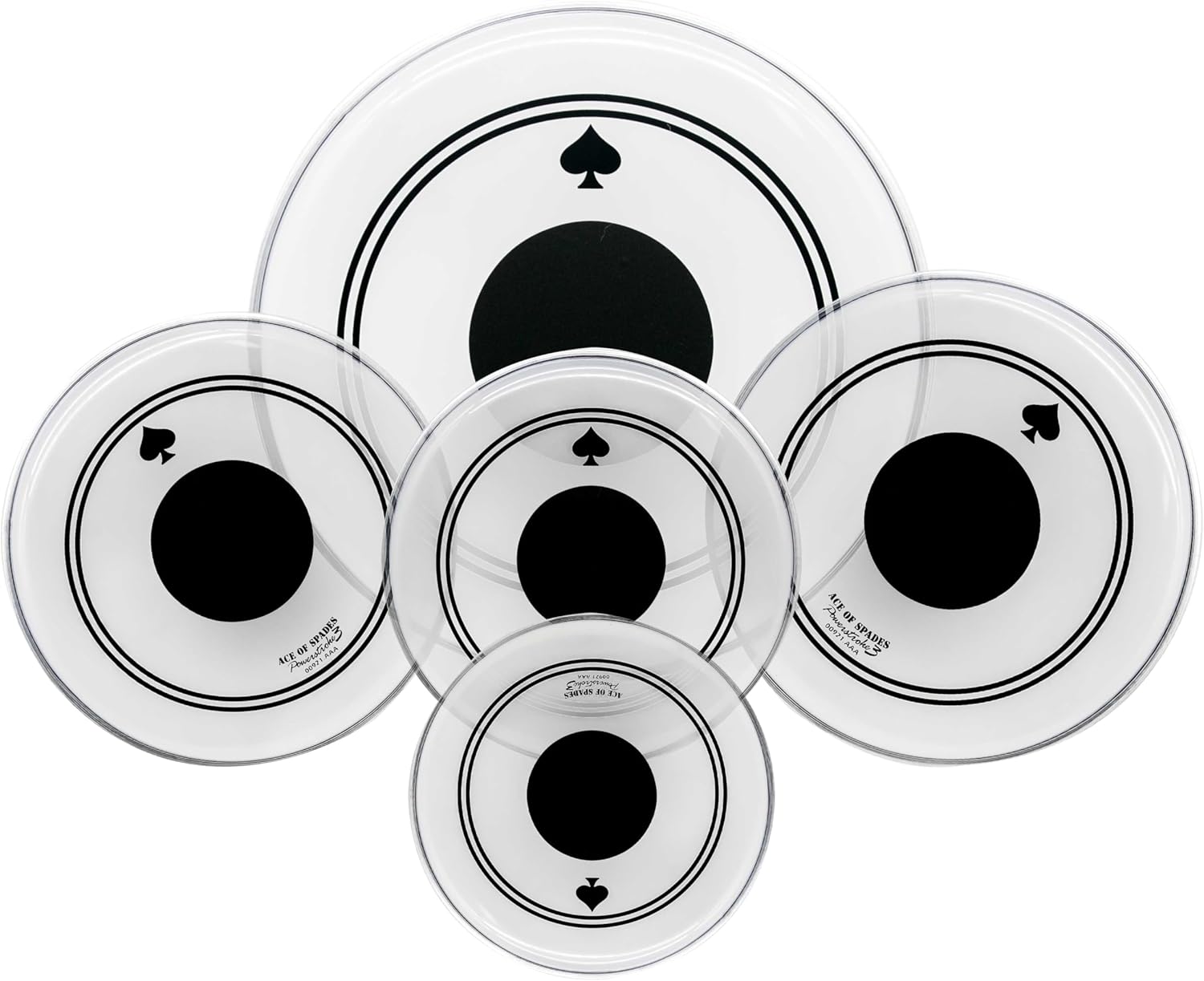 5-Piece Reinforced Drum Head Set – 10-22" with Black Dot for Dent Resistance & Deeper Bass, Double Durability, Enhanced Punch & Warmth, Frosted 10mil PET + 0.28mm Patch for Standard Kits