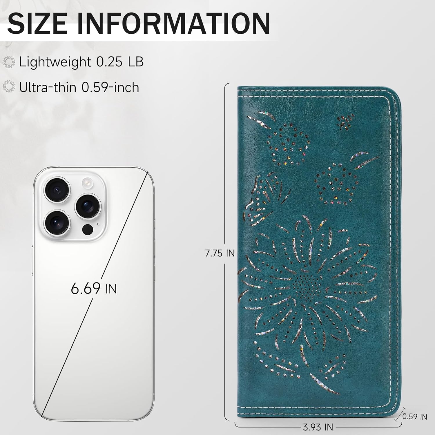 Ultra Thin Wallet Women RFID Blocking Bifold Slim Wallets for Women Ladies Travel Purse Peacock-Blue - Image 3