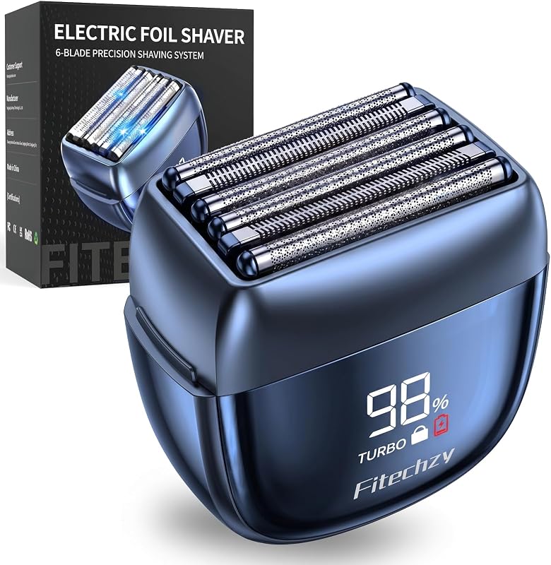 Barbeador elétrico de tela FITECHZY com 6 lâminas, modelo MS9716