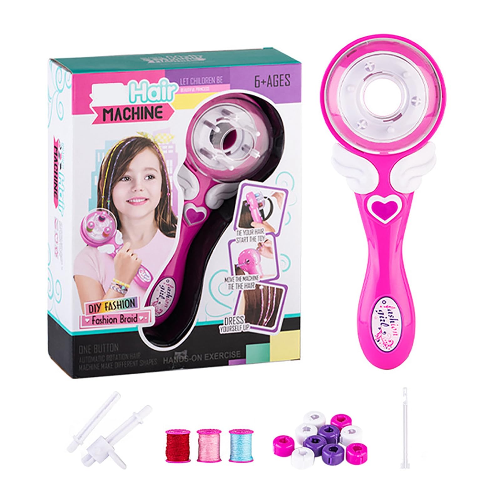 Trenzador automático de cabello para niños, máquina eléctrica de trenzado, kit de herramientas de peinado para decoración de cabello, herramienta de trenzado de cabello trenzado para niñas pequeñas